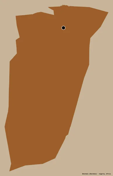 Σχήμα Της Ghardaia Επαρχία Της Αλγερίας Την Πρωτεύουσα Της Απομονωμένη — Φωτογραφία Αρχείου