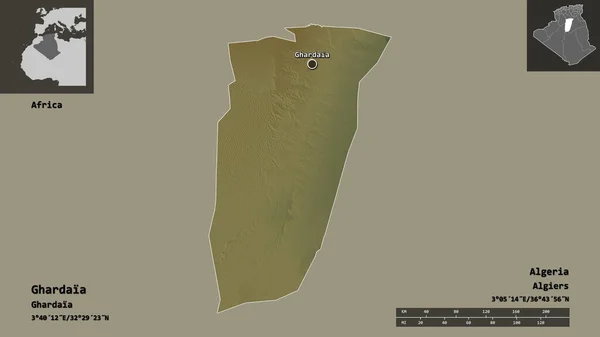 Σχήμα Ghardaia Επαρχία Της Αλγερίας Και Την Πρωτεύουσά Της Κλίμακα — Φωτογραφία Αρχείου