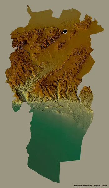 Форма Ханчелы Провинции Алжир Столицей Изолированной Сплошном Цветном Фоне Топографическая — стоковое фото