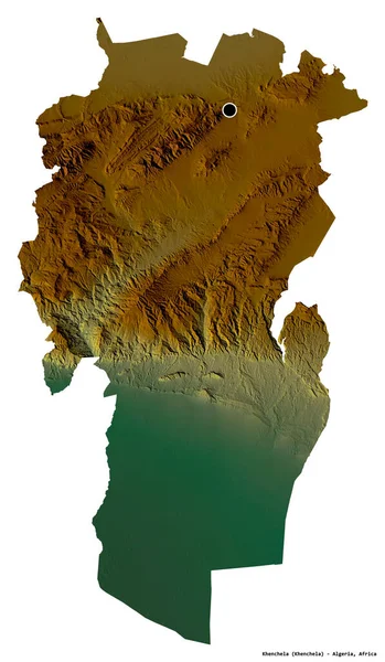 Tvar Khenchely Provincie Alžírsko Hlavním Městem Izolovaným Bílém Pozadí Topografická — Stock fotografie