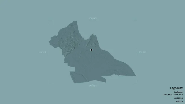 Laghouat Területe Algéria Tartomány Szilárd Háttérrel Elszigetelve Egy Georeferált Határoló — Stock Fotó