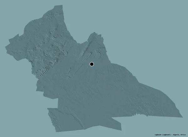 Форма Лагуат Провінція Алжир Столицею Ізольованою Суцільному Кольоровому Тлі Кольорові — стокове фото