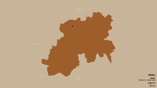 Район Медея Провинция Алжир Изолирован Твердом Фоне Геометрической Коробке Метки — стоковое фото