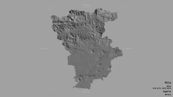 Oblast Mila Provincie Alžírsko Izolovaná Pevném Pozadí Georeferencované Hraniční Oblasti — Stock fotografie