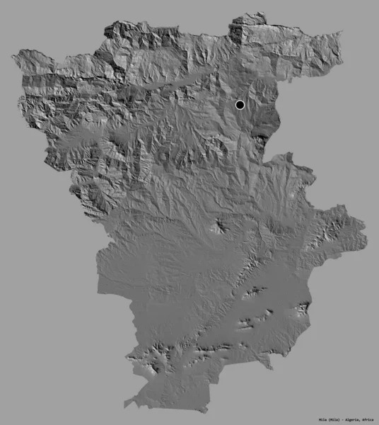 Tvar Mila Provincie Alžírsko Hlavním Městem Izolované Pevném Barevném Pozadí — Stock fotografie