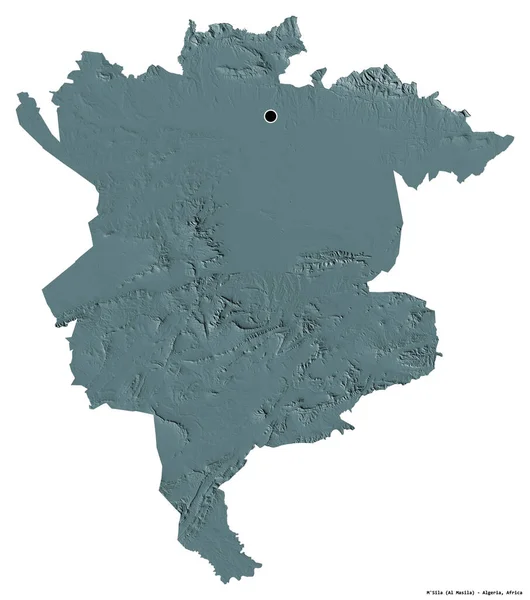 Forme Sila Province Algérie Avec Capitale Isolée Sur Fond Blanc — Photo