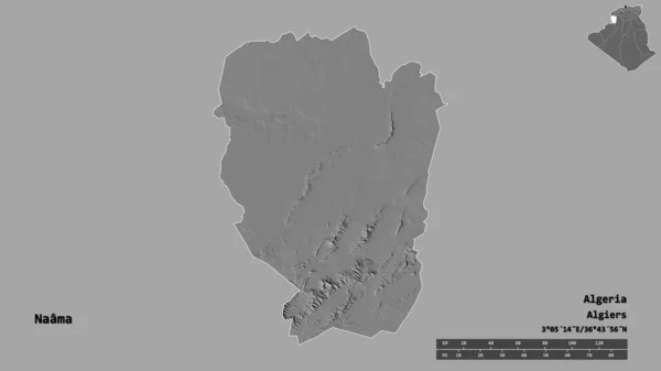 Forma Naama Provincia Argelia Con Capital Aislada Sobre Fondo Sólido — Foto de Stock