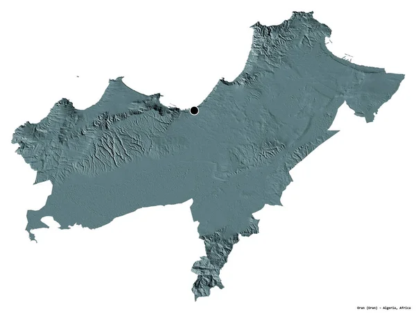Bentuk Oran Provinsi Aljazair Dengan Ibukotanya Terisolasi Dengan Latar Belakang — Stok Foto