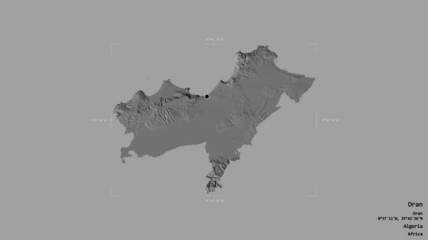Zona Orán Provincia Argelia Aislada Sobre Fondo Sólido Una Caja — Foto de Stock