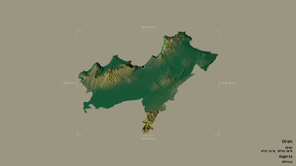 Zona Orán Provincia Argelia Aislada Sobre Fondo Sólido Una Caja — Foto de Stock