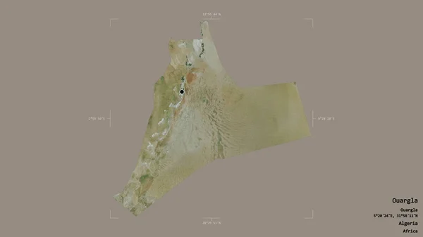 Oblast Ouargla Provincie Alžírsko Izolovaná Pevném Pozadí Georeferencované Hraniční Oblasti — Stock fotografie