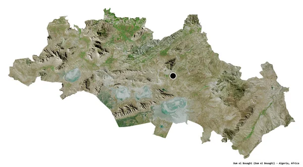 Forma Oum Bouaghi Provincia Argelia Con Capital Aislada Sobre Fondo —  Fotos de Stock