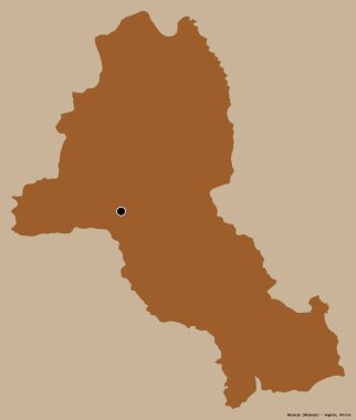 Angola 'nın Malanje eyaleti, başkenti katı renk arkaplanı ile izole edilmiştir. Desenli dokuların bileşimi. 3B görüntüleme