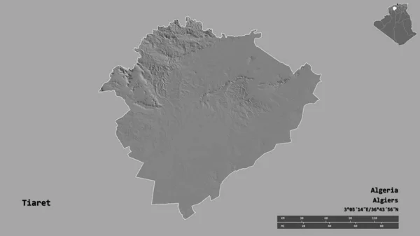 Vorm Van Tiaret Provincie Algerije Met Zijn Hoofdstad Geïsoleerd Een — Stockfoto