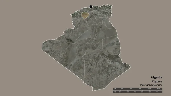 Обесцвеченная Форма Алжира Столицей Главным Региональным Делением Отделенной Территорией Тиарета — стоковое фото
