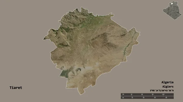 Forma Tiaret Provincia Argelia Con Capital Aislada Sobre Fondo Sólido —  Fotos de Stock