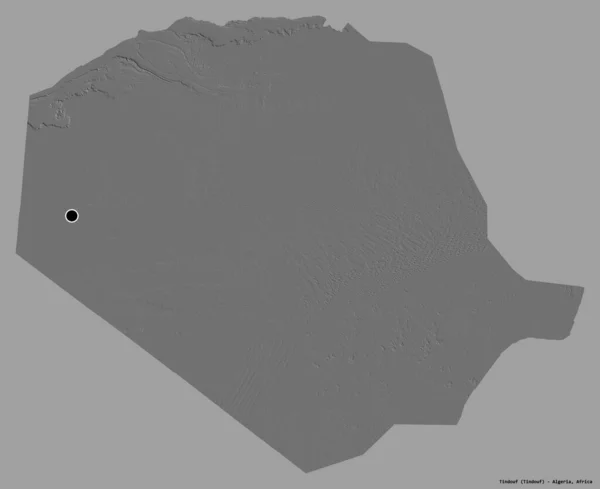 Gestalt Von Tindouf Provinz Algerien Mit Seiner Hauptstadt Isoliert Auf — Stockfoto