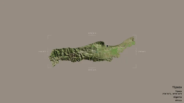 Oblast Tipaza Provincie Alžírsko Izolovaná Pevném Pozadí Georeferenční Hraniční Oblasti — Stock fotografie