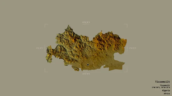 Zona Tissemsilt Provincia Argelia Aislada Sobre Fondo Sólido Una Caja — Foto de Stock