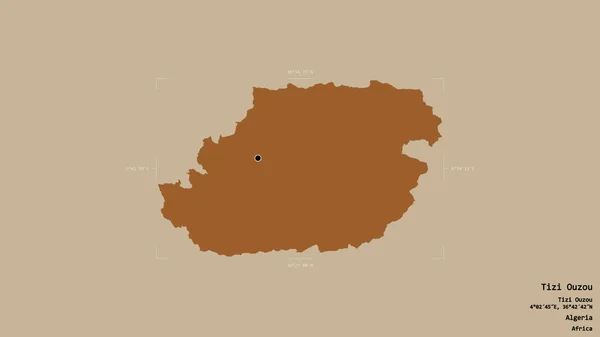 Территория Тизи Узу Провинция Алжир Изолирована Твёрдом Фоне Геометрической Коробке — стоковое фото