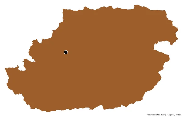 Forma Tizi Ouzou Provincia Argelia Con Capital Aislada Sobre Fondo — Foto de Stock