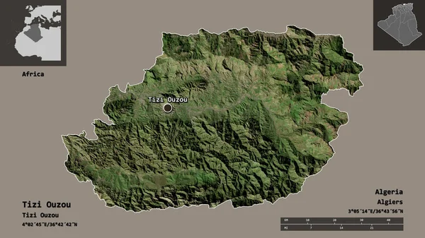 Forma Tizi Ouzou Provincia Argelia Capital Escala Distancia Vistas Previas — Foto de Stock