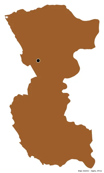安哥拉本戈的形状 首都被白色背景隔离 图形纹理的组成 3D渲染 — 图库照片