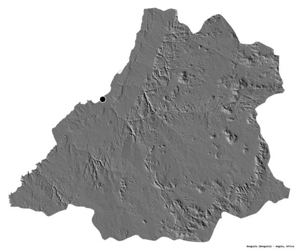 Forma Benguela Provincia Dell Angola Con Sua Capitale Isolata Sfondo — Foto Stock