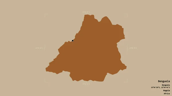 Oblast Benguela Provincie Angola Izolovaná Pevném Pozadí Georeferencované Hraniční Oblasti — Stock fotografie