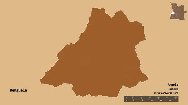 Forma Benguela Provincia Angola Con Capital Aislada Sobre Fondo Sólido — Foto de Stock