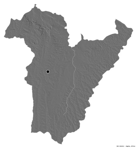 Form Bie Provinsen Angola Med Dess Huvudstad Isolerad Vit Bakgrund — Stockfoto