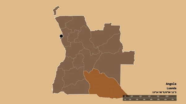 Angola Dengan Ibukotanya Divisi Regional Utama Dan Wilayah Cuando Cubango — Stok Foto