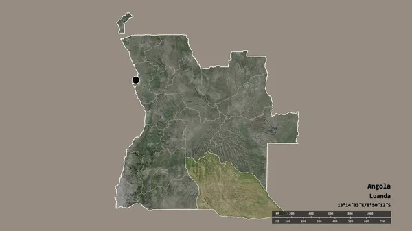 Σχήμα Της Αγκόλας Πρωτεύουσα Κύρια Περιφερειακή Διαίρεση Και Την Ξεχωριστή — Φωτογραφία Αρχείου
