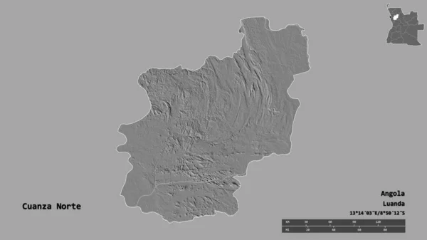 Σχήμα Της Cuanza Norte Επαρχία Της Αγκόλας Κεφάλαιό Της Απομονωμένο — Φωτογραφία Αρχείου