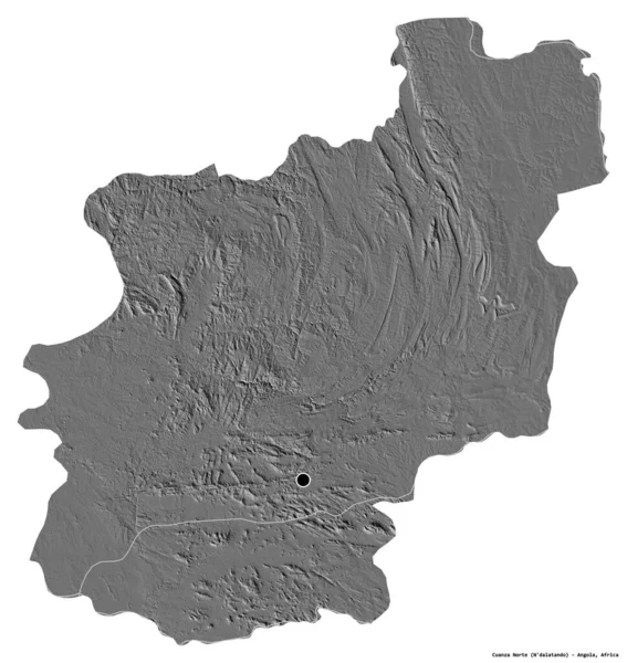 Forma Cuanza Norte Provincia Angola Con Capital Aislada Sobre Fondo —  Fotos de Stock