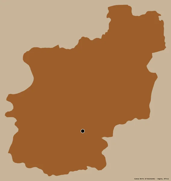 Форма Кванза Норте Провинция Ангола Столицей Изолированной Сплошном Цветном Фоне — стоковое фото
