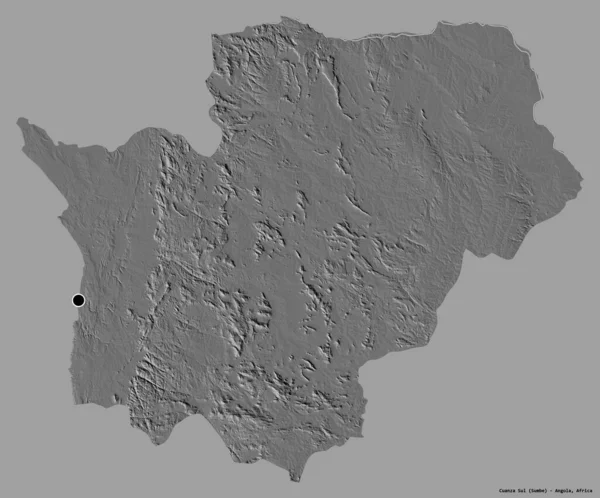 Forma Cuanza Sul Provincia Angola Con Capital Aislada Sobre Fondo — Foto de Stock