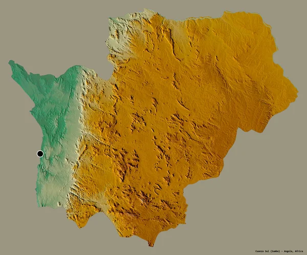 Form Von Cuanza Sul Provinz Angola Mit Seiner Hauptstadt Isoliert — Stockfoto