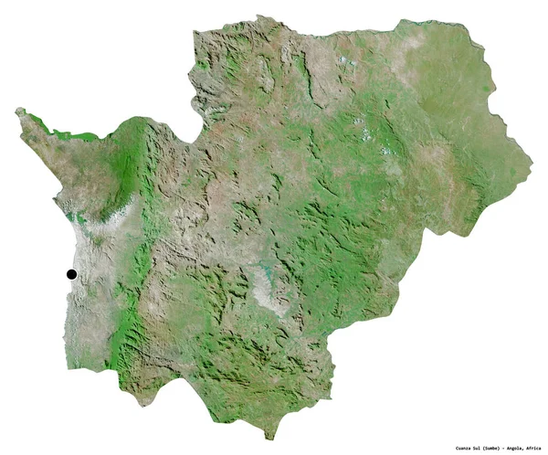 Forma Cuanza Sul Província Angola Com Sua Capital Isolada Sobre — Fotografia de Stock