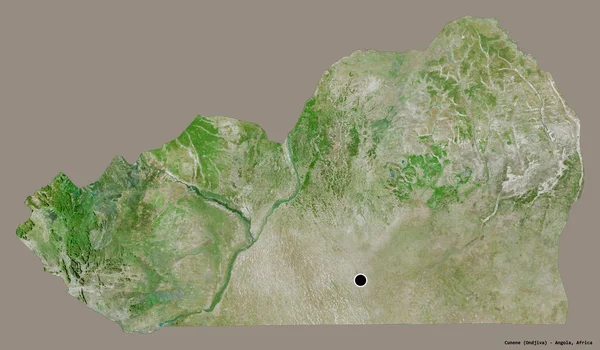 Форма Кунене Провинция Ангола Столицей Изолированной Сплошном Цветном Фоне Спутниковые — стоковое фото