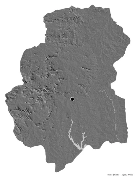 Forma Huambo Provincia Dell Angola Con Sua Capitale Isolata Sfondo — Foto Stock