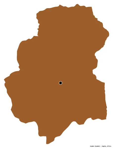 アンゴラの州であるHuamboの形は その首都が白い背景に孤立しています パターン化されたテクスチャの構成 3Dレンダリング — ストック写真