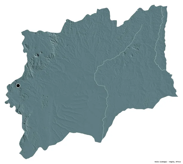 Forma Huila Provincia Angola Con Capital Aislada Sobre Fondo Blanco —  Fotos de Stock