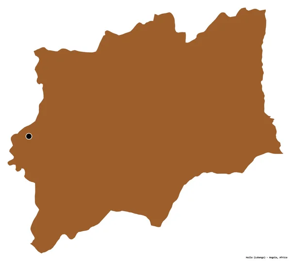 アンゴラの州であるフイラの形で 首都は白い背景に孤立している パターン化されたテクスチャの構成 3Dレンダリング — ストック写真