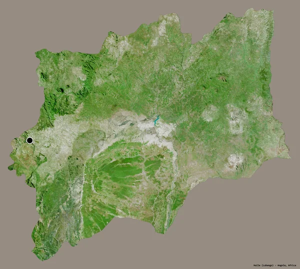 Forma Huila Província Angola Com Sua Capital Isolada Fundo Cor — Fotografia de Stock