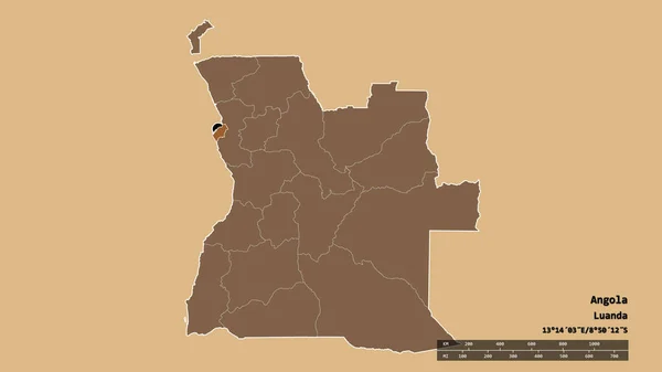 Desaturated Muoto Angolan Pääkaupunki Tärkein Alueellinen Jako Erotettu Luandan Alueella — kuvapankkivalokuva