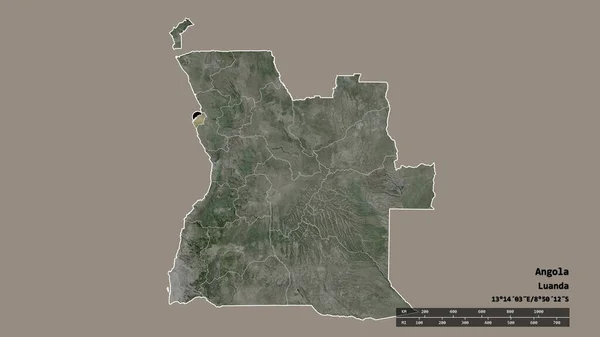 Forma Dessaturada Angola Com Sua Capital Principal Divisão Regional Área — Fotografia de Stock
