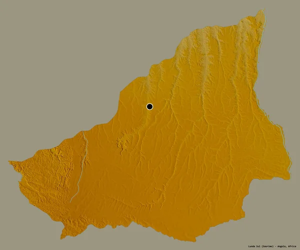Σχήμα Του Lunda Sul Επαρχία Της Αγκόλας Κεφάλαιό Του Απομονωμένο — Φωτογραφία Αρχείου