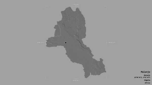 Район Маланье Провинция Ангола Изолирован Твердом Фоне Геометрической Коробке Метки — стоковое фото