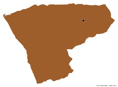 Angola 'nın Zaire eyaleti, başkenti beyaz arka planda izole edilmiştir. Desenli dokuların bileşimi. 3B görüntüleme